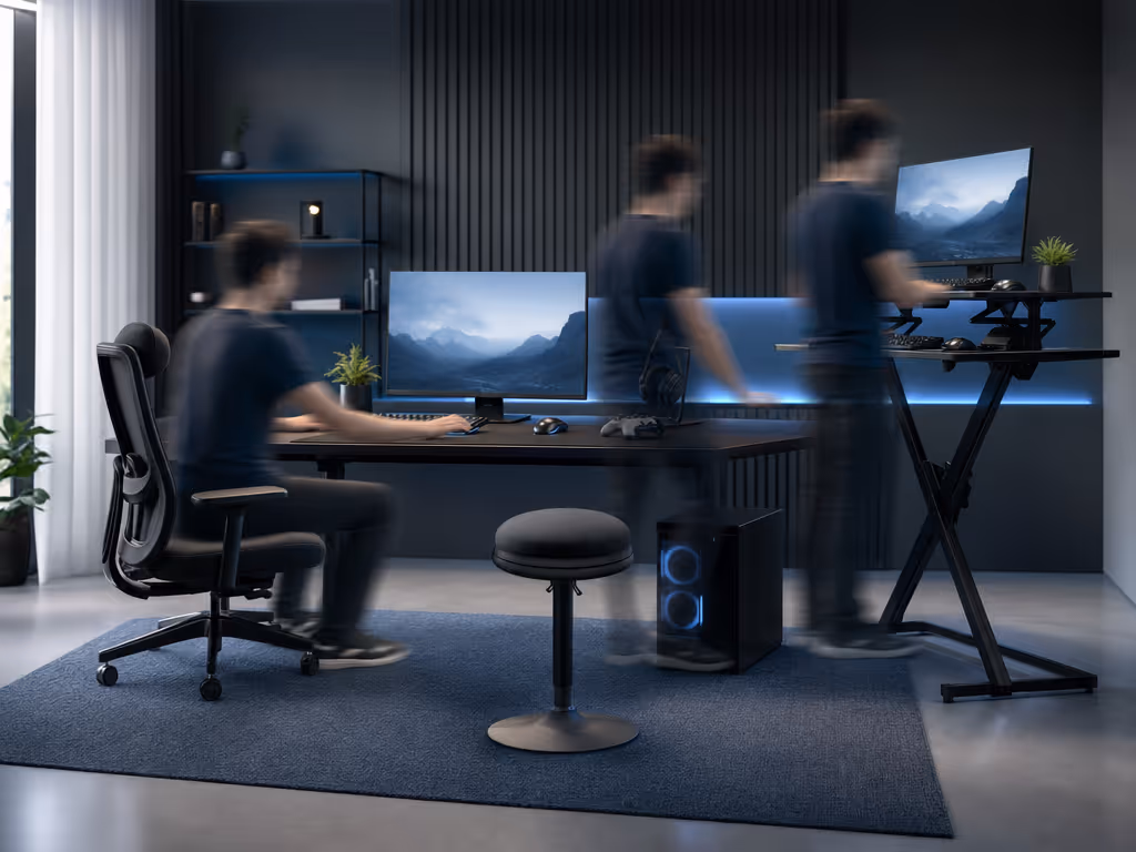 active_gaming_desk_setup_with_adjustable_chair_and_standing_break