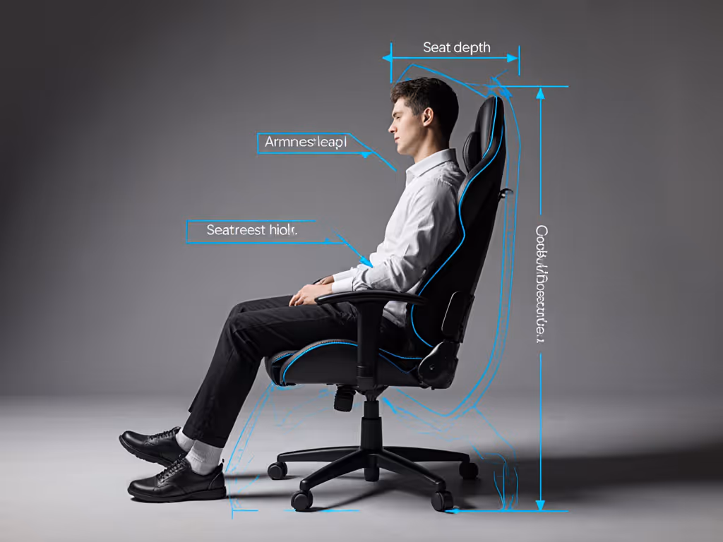 andaseat_kaiser_3_showing_proper_fit_for_tall_user_with_measurements_labeled